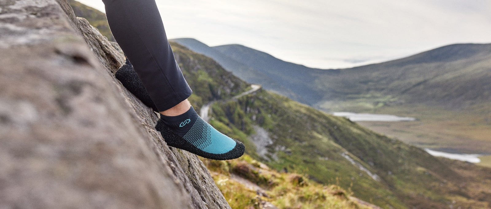 Skinners Sock Shoes are minimalist, zero-drop, outdoor-ready socks with a durable, grippy sole.