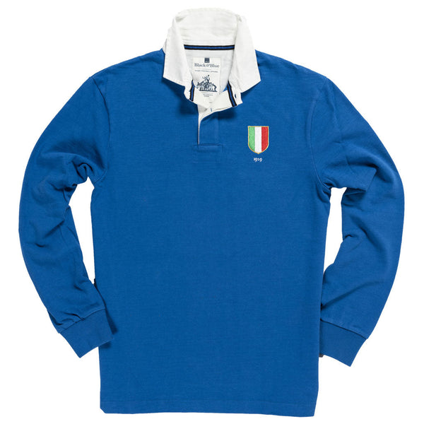 Italy 1929 Rugby Shirt Black & Blue 1871 Rugby Shirts