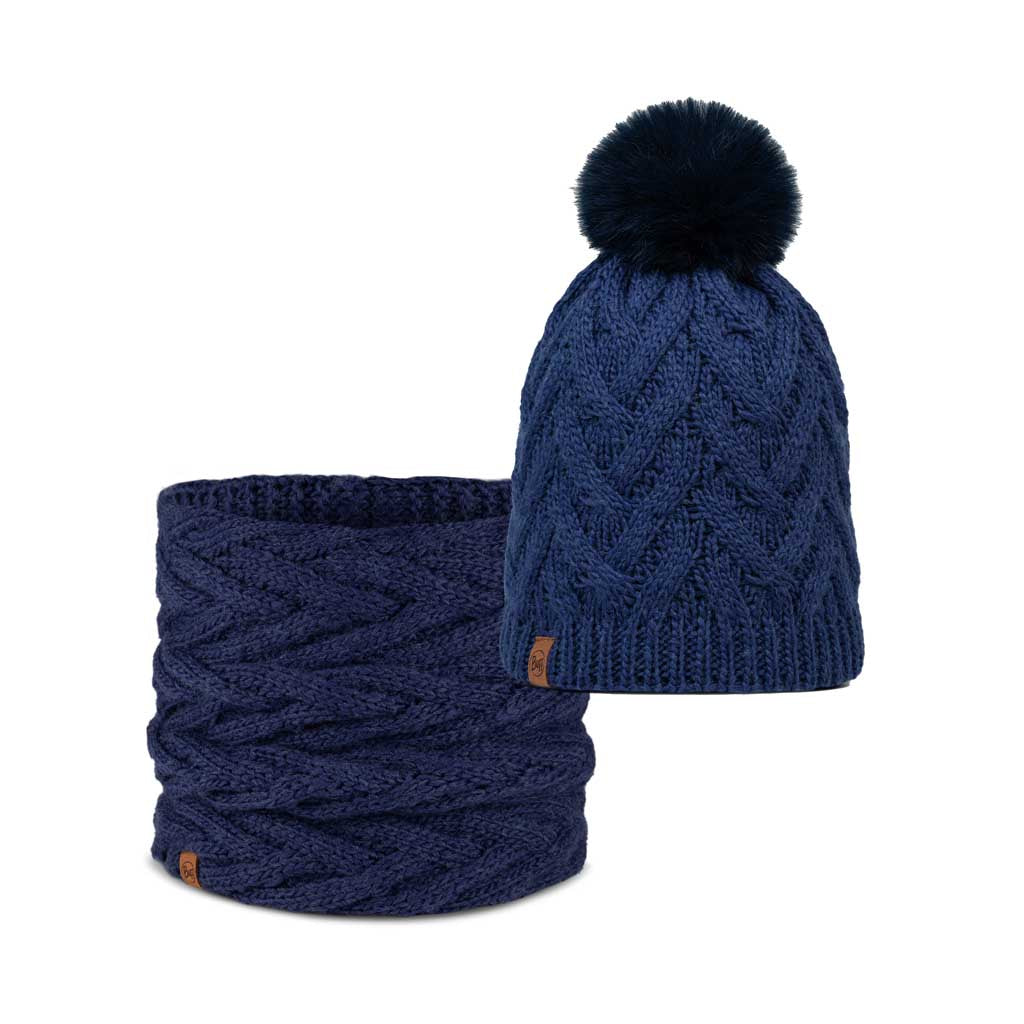 Caryn Knitted Beanie & Fleece Band BUFF 136743.717 Beanies One Size / Midnight