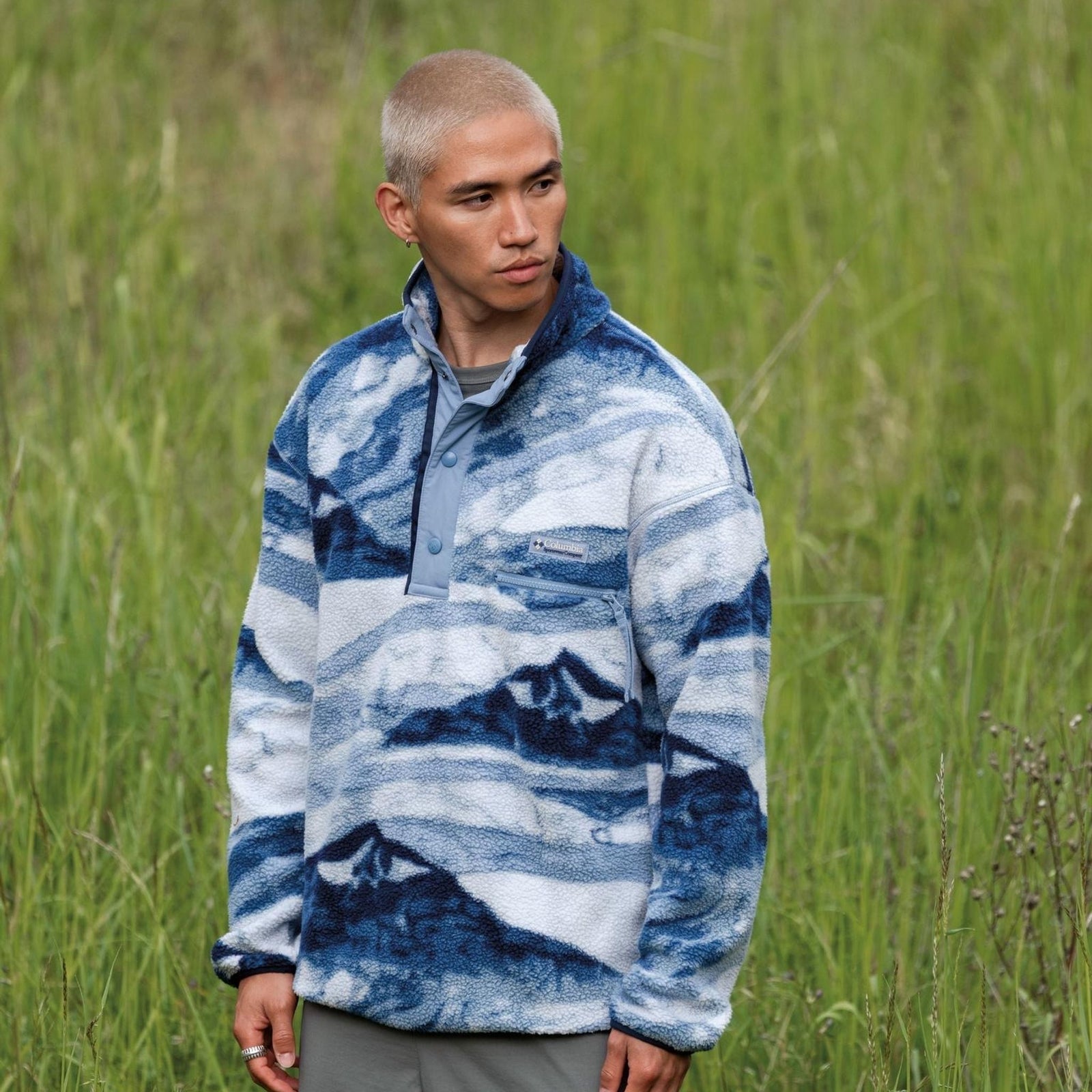Helvetia™ II Fleecejacke mit bedrucktem Halb-Druckknopfverschluss | Herren