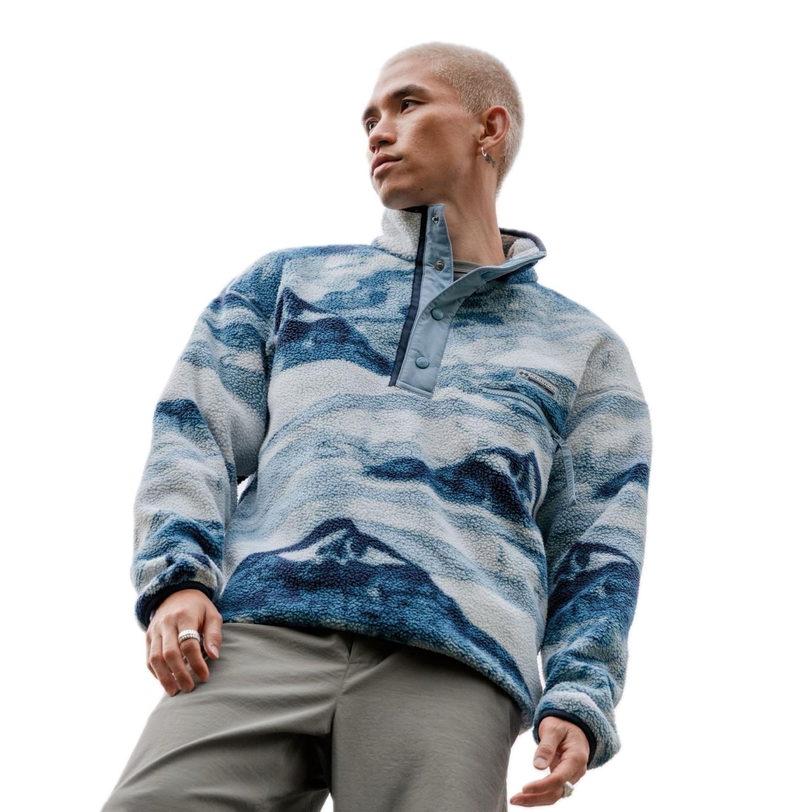 Helvetia™ II Fleecejacke mit bedrucktem Halb-Druckknopfverschluss | Herren