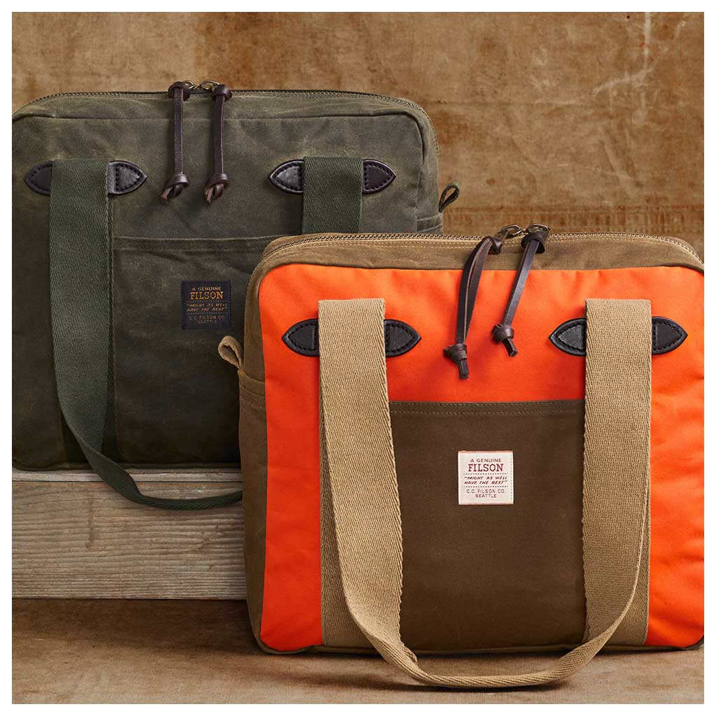 Tin Cloth Tote Bag With Zipper Filson FMBAG0053-308 Tote Bags One Size / Otter Green