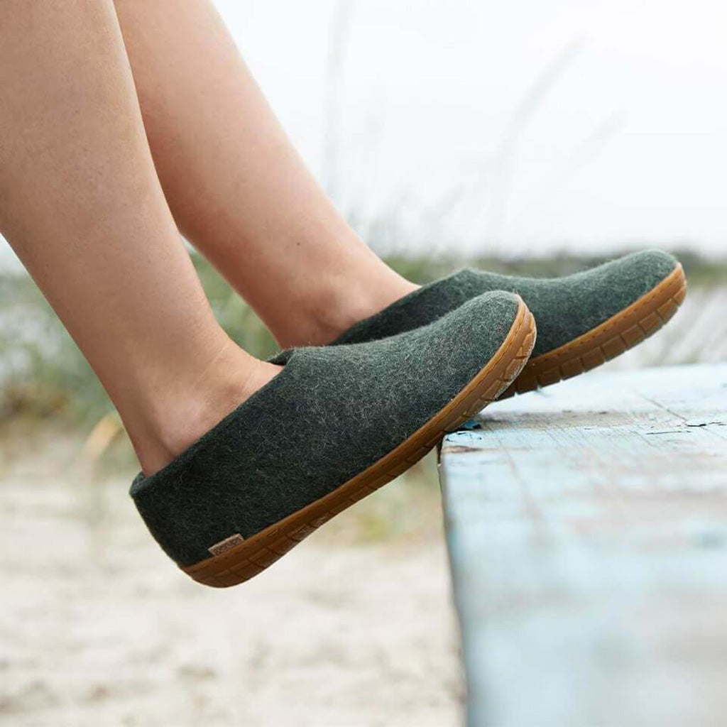 Shoe with Natural Rubber Sole Glerups Outdoor Slippers