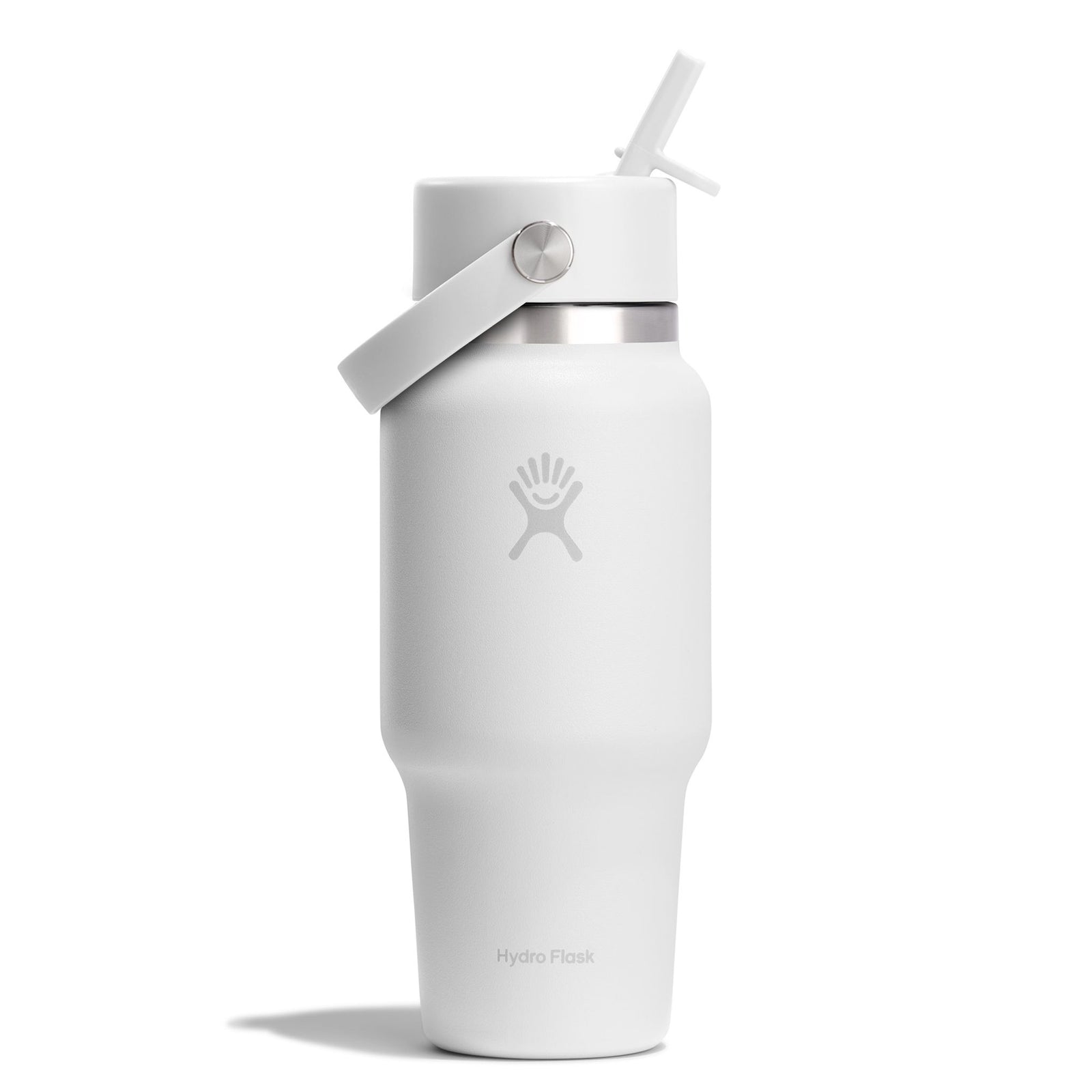 24 oz Wide Mouth w/ Flex Straw Cap Hydro Flask WT24CFS110 Water Bottles 24 oz / White