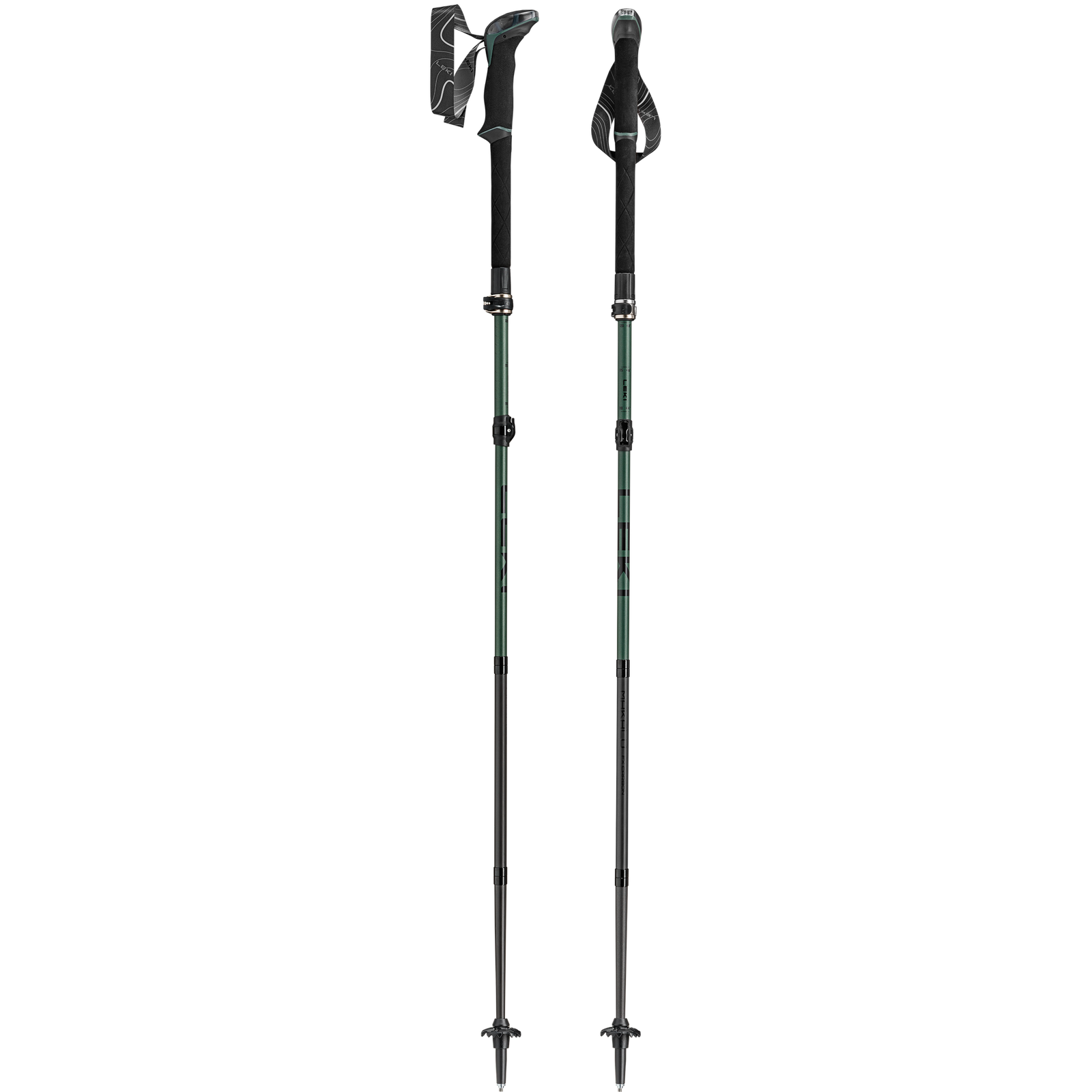 Makalu FX Carbon (Pair) Leki 65620621S Walking Poles 110-130cm / Natural Carbon/Malachite Green Black