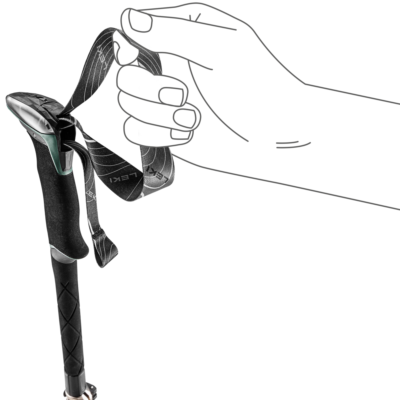 Makalu FX Carbon (Pair) Leki 65620621S Walking Poles 110-130cm / Natural Carbon/Malachite Green Black