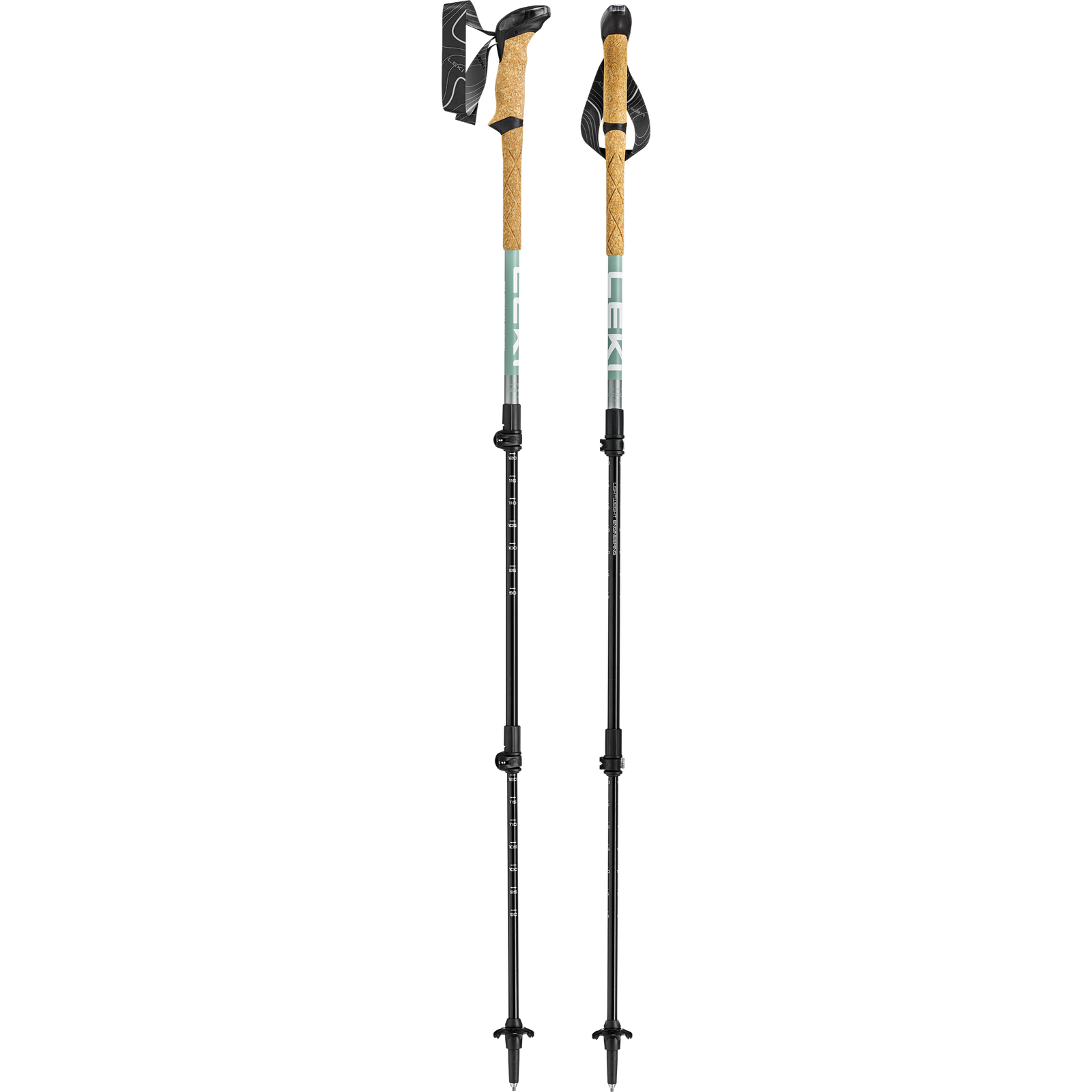 Makalu Lite (Pair) | Compact Leki 65621082C Walking Poles 90 - 125cm / Grey Green/Silver White