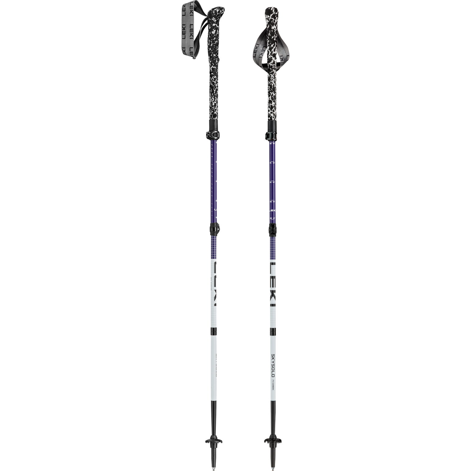 Skysolo FX Carbon Compact Leki 65627102C Walking Poles 100 - 120 cm / White Blue/Purple Black
