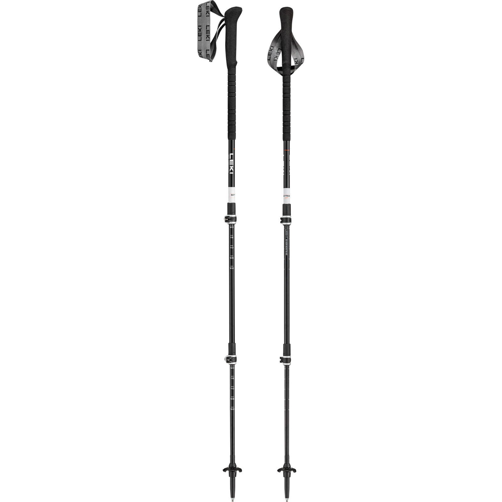 Skytera Lite Leki 65621351S Walking Poles 100 - 135 cm / Black White/Neon Orange