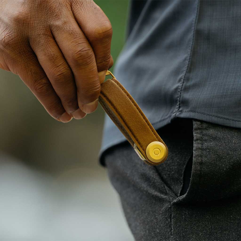 Waxed Canvas Key Organiser Orbitkey KWC2-GSD-107 Keyrings O/S / Golden Sand