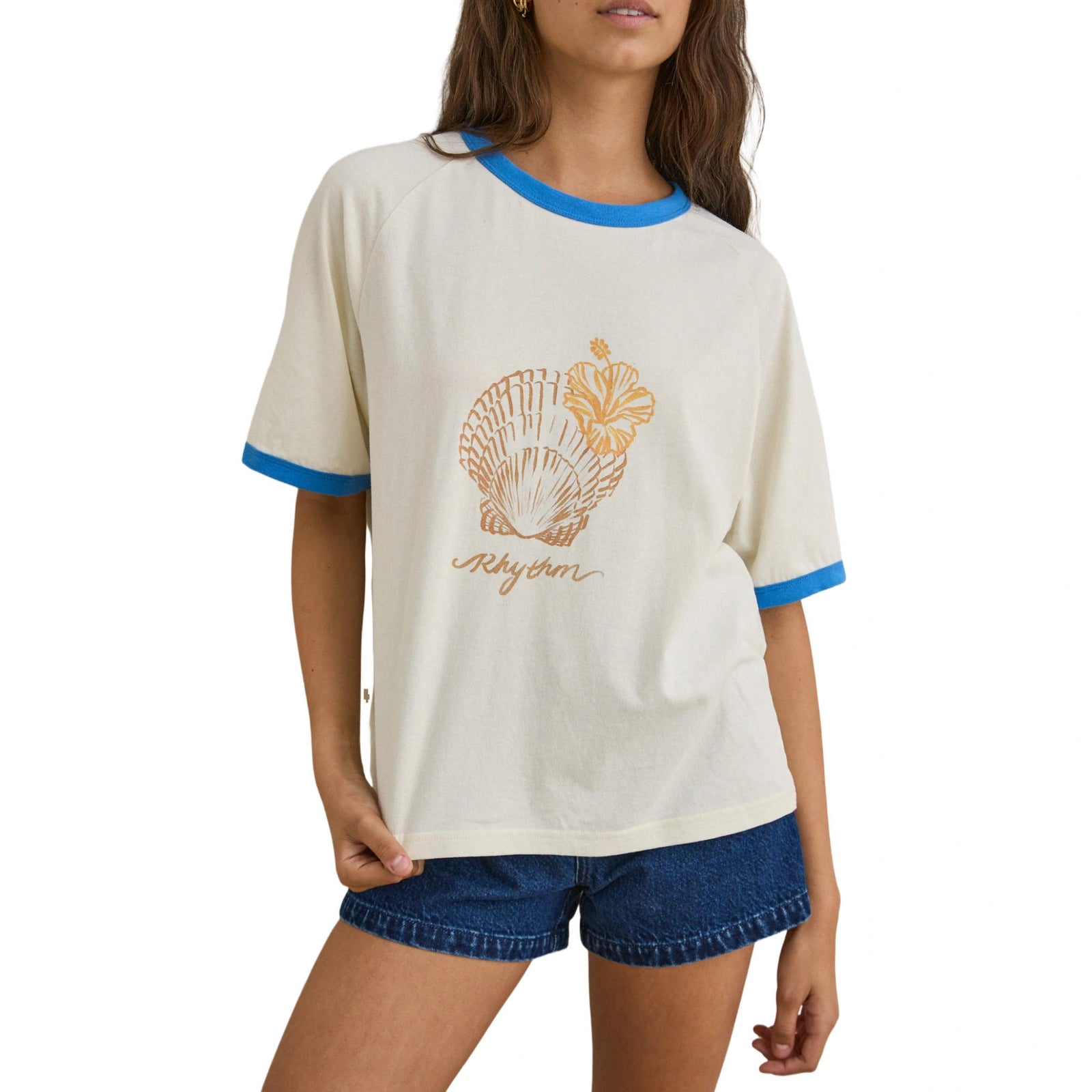 Sunrise Seashell Ringer Tee | Women's Rhythm Women's Tees