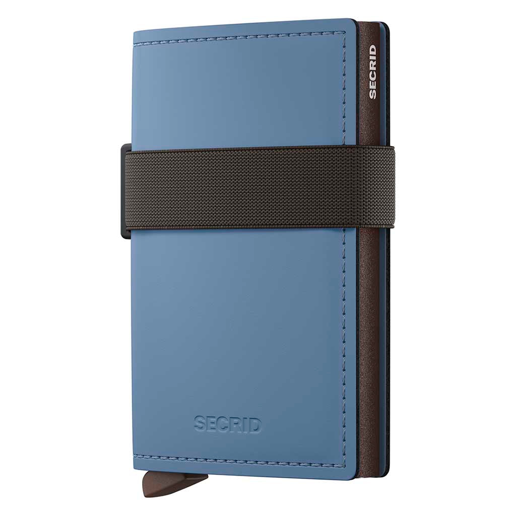 Bandwallet Matte Leather Secrid bma-steelblue-brown Wallets One Size / Steel Blue/Brown