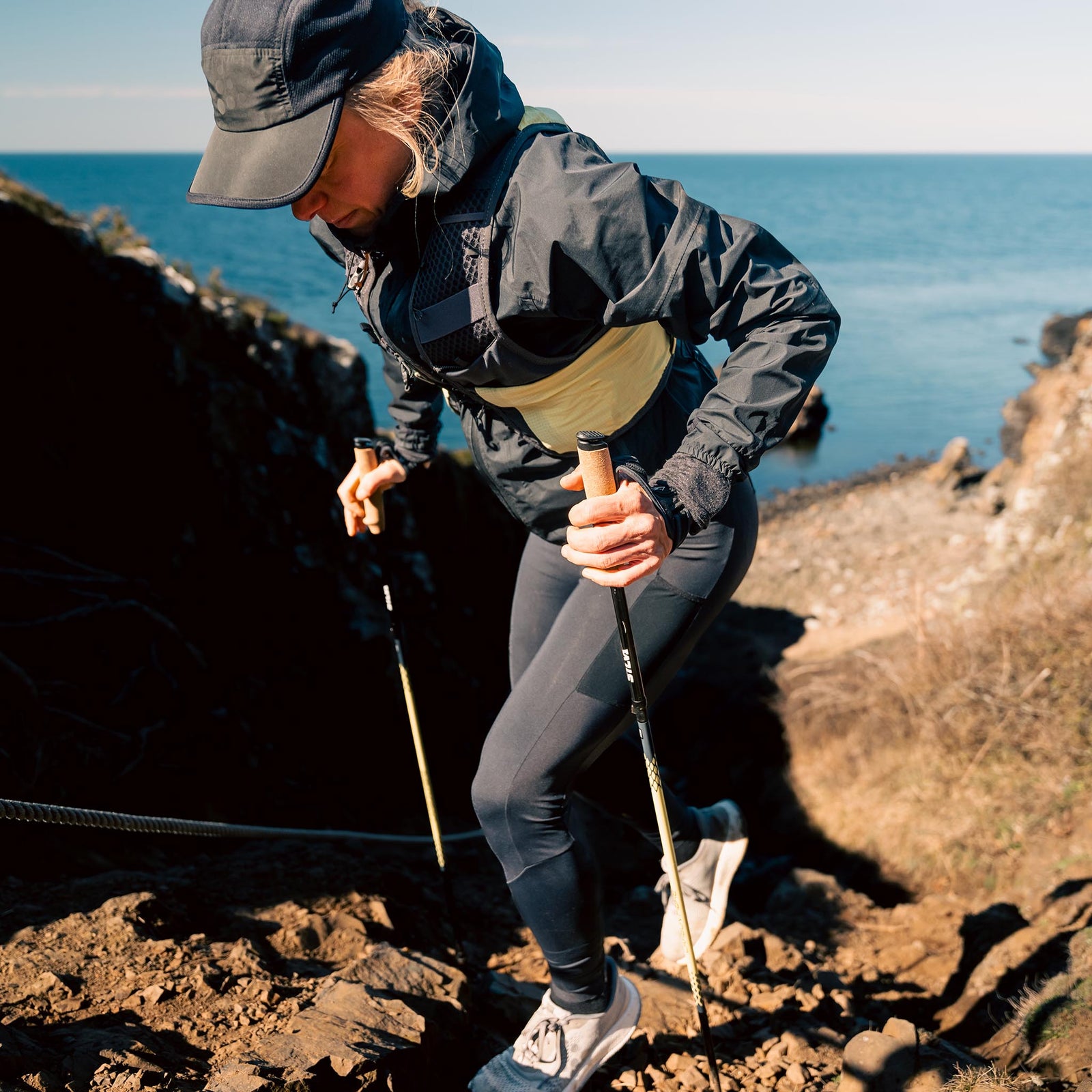 Running Poles Carbon Z | Fixed | 110cm Silva 38605 Walking Poles 110cm / Black/Yellow