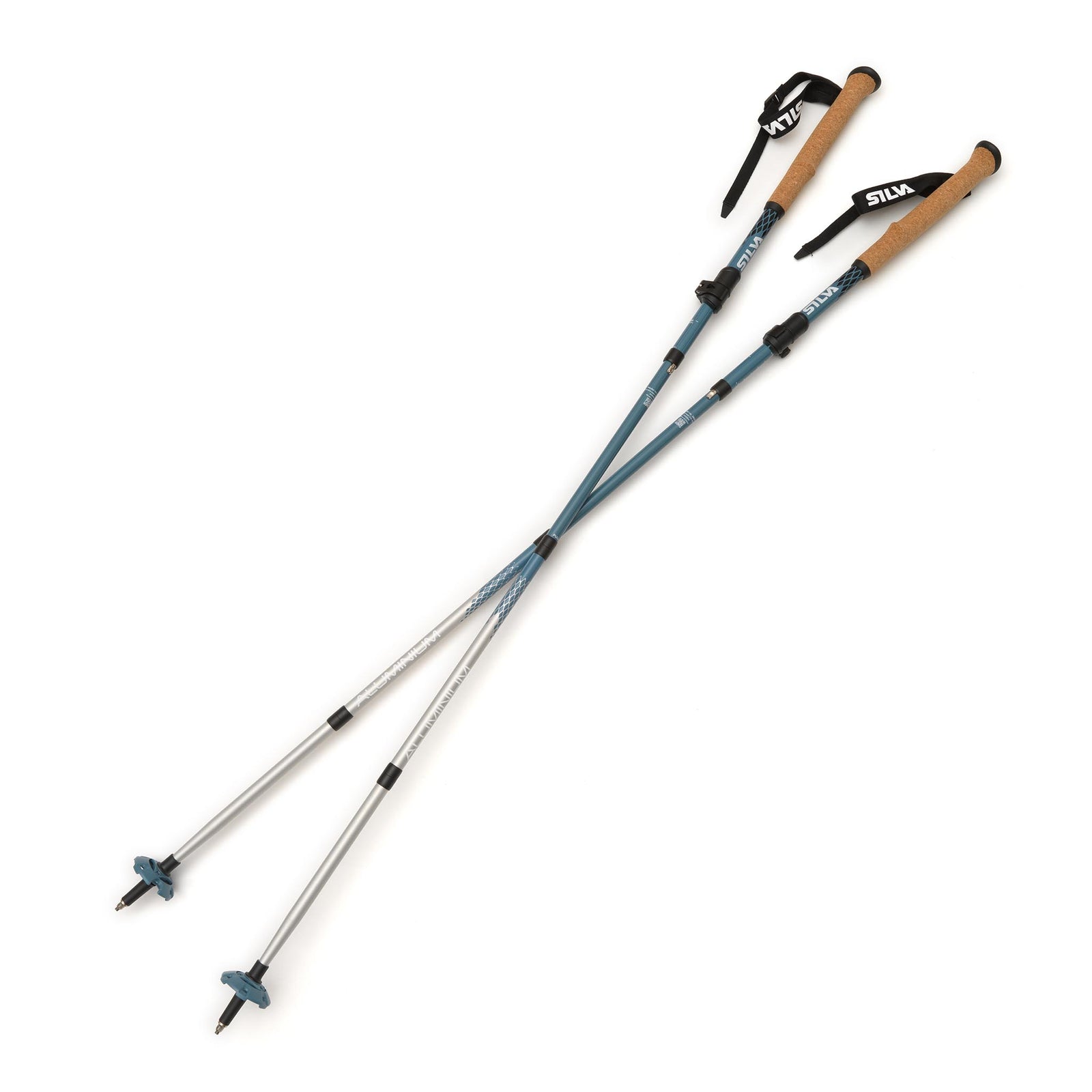 Trekking Poles | Alu Z-Fold | Adjustable | 115-135cm Silva 38611 Walking Poles 115-135cm / Silver/Blue