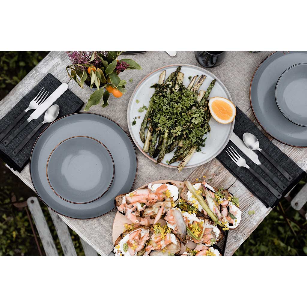 Polished Flatware | Set of 2 Barebones Living CKW-360 Cutlery Sets One Size / Slate Grey