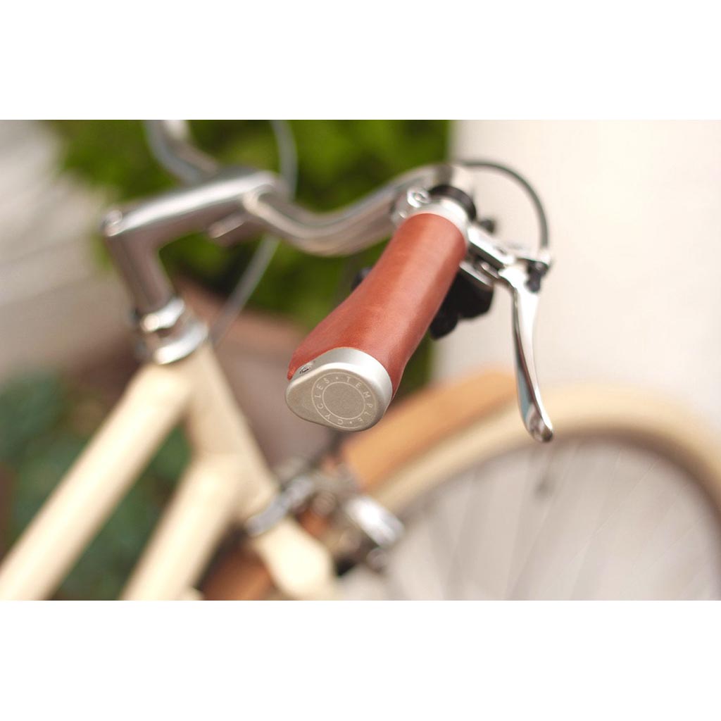 Ergonomic Leather Grips Temple Cycles TS-ERGRIP-DB Grips One Size / Dark Brown