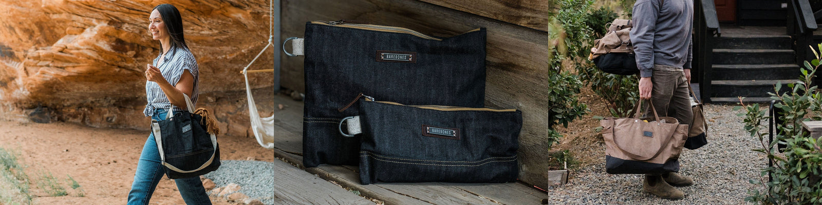 Barebones Living | Neelum Taschen aus gewachstem Canvas