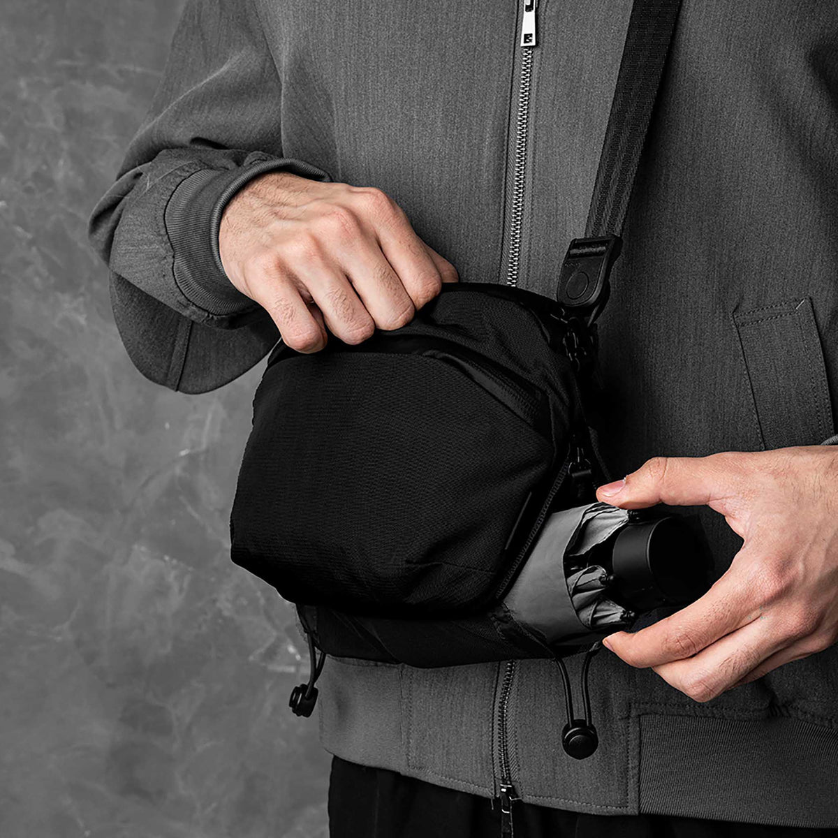 Flight Sling Pro Alpaka AA010870124 Sling Bags 2.5L / Black Axoflux 400D Ripstop Nylon