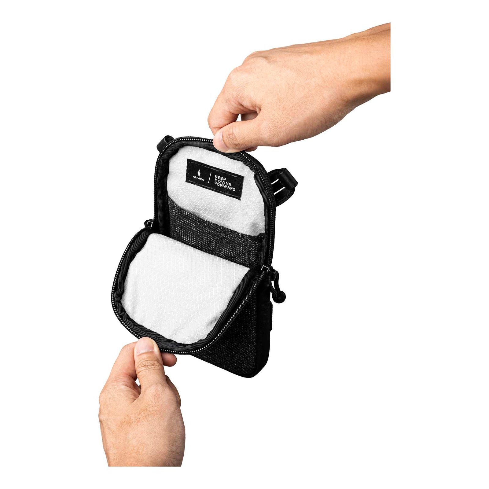 Modular Shoulder Pocket Slim Alpaka AD010920131 Phone Pockets Slim / Black | Axoflux 400D Washed Nylon