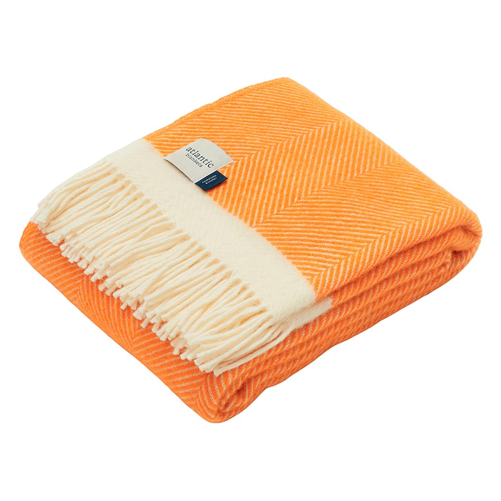 Fischgrät-Wolldecke