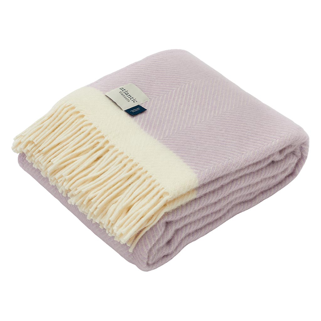 Fischgrät-Wolldecke