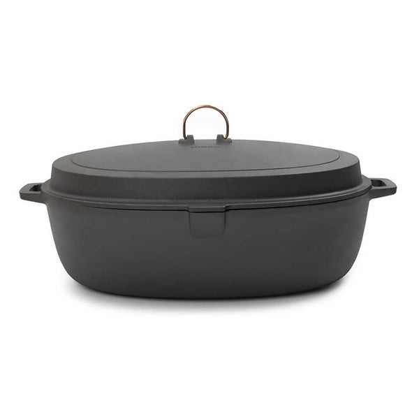 Enamel Lined Roaster Barebones Living CKW-1102 Dutch Ovens One Size / Slate Grey