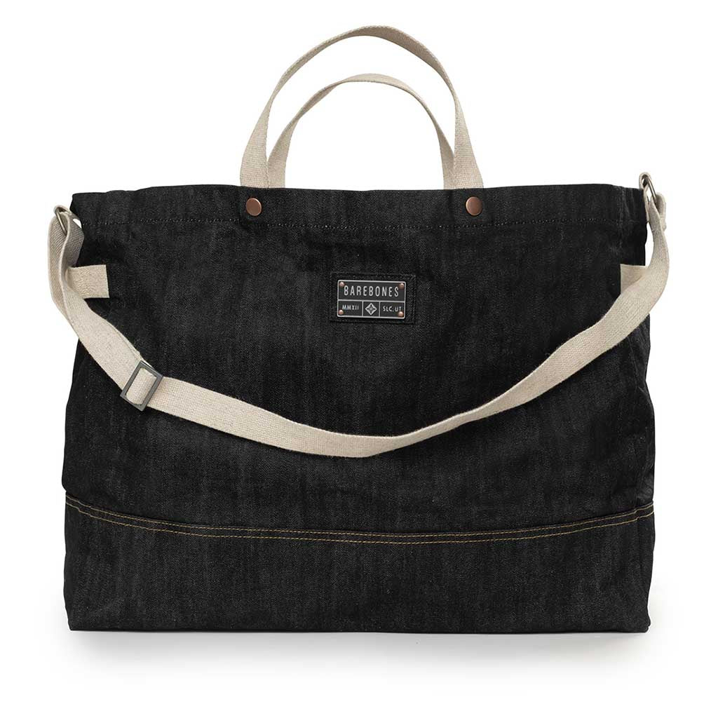 Neelum Firewood Carrier Tote | Waxed Denim Barebones Living STC-730 Tote Bags 40L / Denim