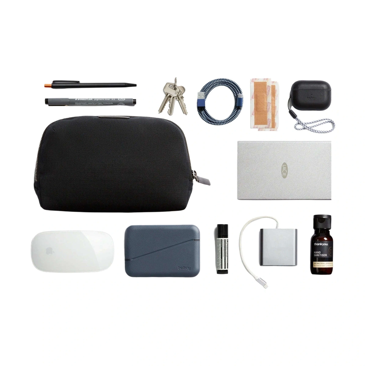 Desk Caddy Bellroy ETOA-BLK-231 Tech Pouches One Size / Black