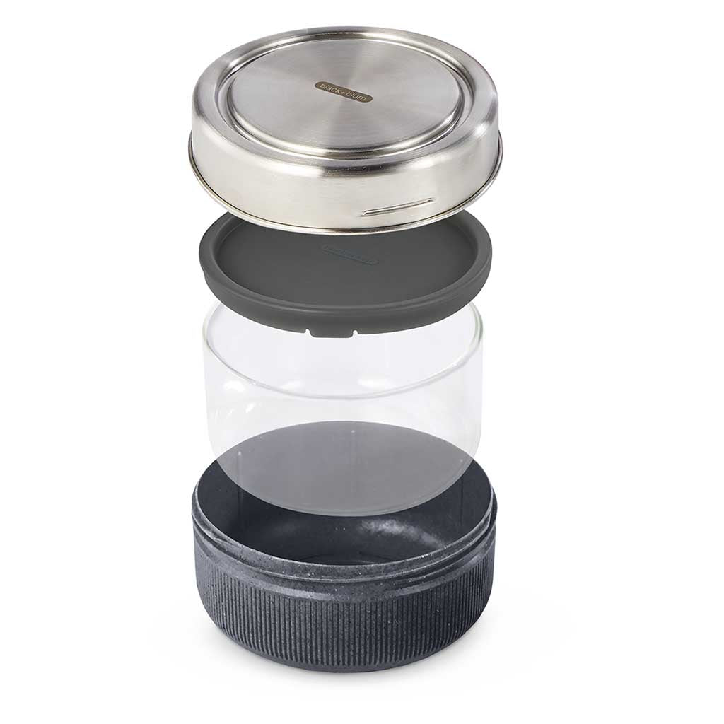 Glass Lunch Bowl Black+Blum GR-LB-L015 Food Containers 750ml / Slate