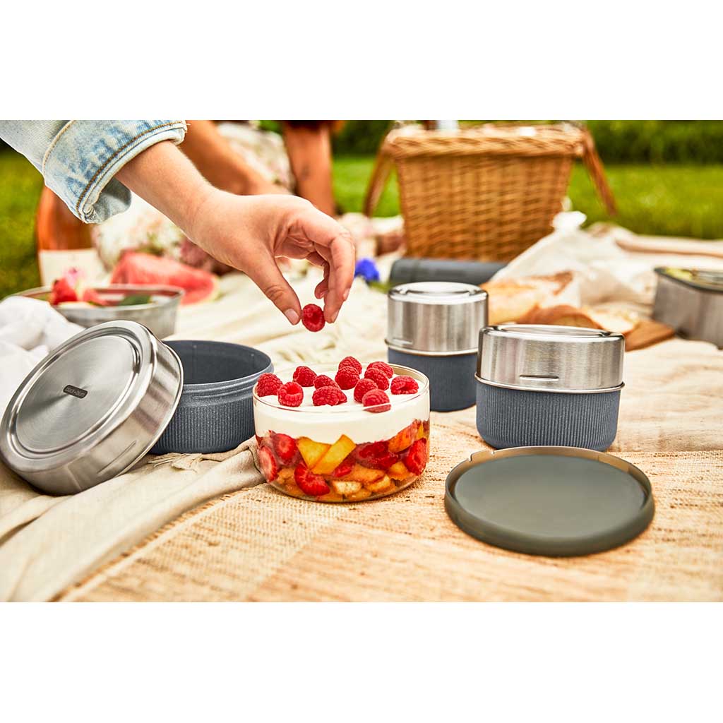Glass Lunch Bowl Black+Blum GR-LB-L015 Food Containers 750ml / Slate