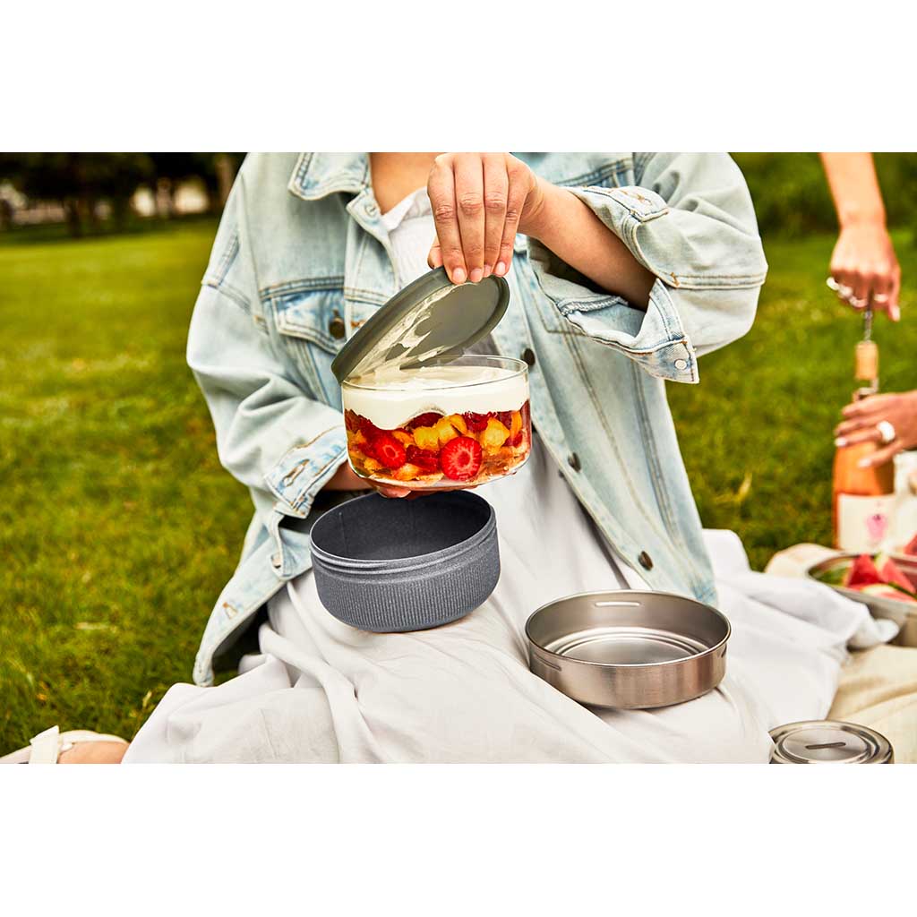 Glass Lunch Bowl Black+Blum GR-LB-L015 Food Containers 750ml / Slate