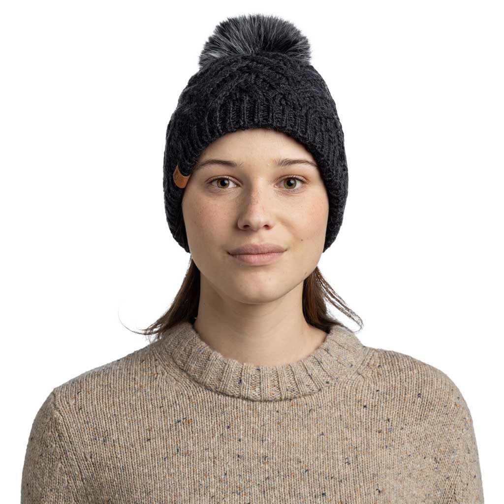 Caryn Knitted Beanie & Fleece Band BUFF 136743.901 Beanies One Size / Graphite