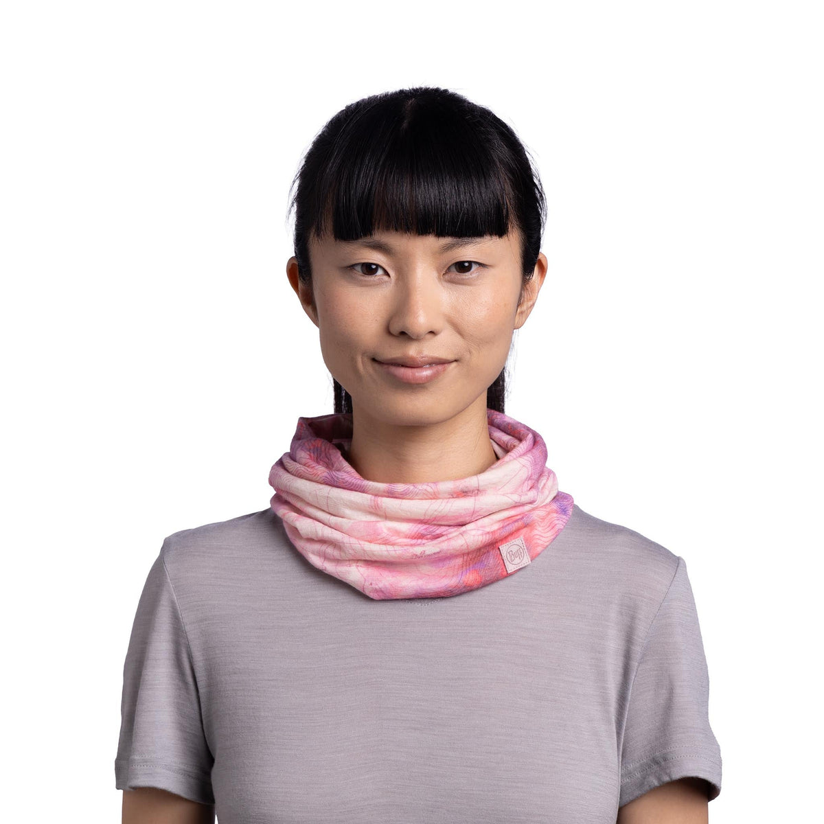 Merino Lightweight BUFF 137890.513 Neck Gaiters One Size / Oriza Pink Azalea