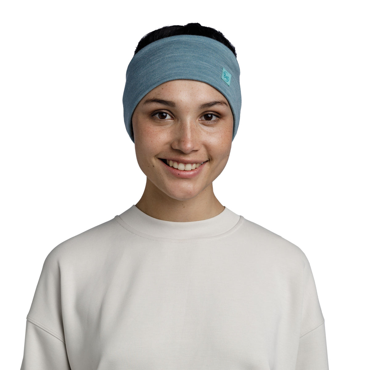 Merino Wide Headband BUFF 129441.722 Earmuffs One Size / Pool