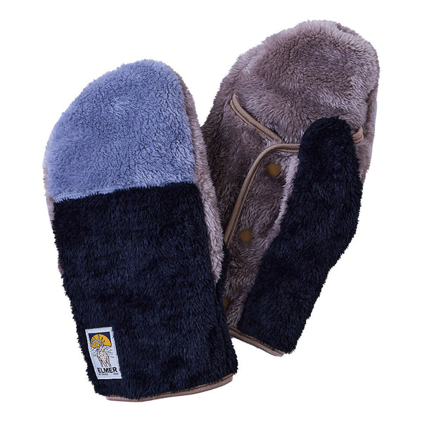 kuschel handschuhe Elmer | Kuschelige Cub Fäustlinge | Fleece Fäustlinge | Schwarz