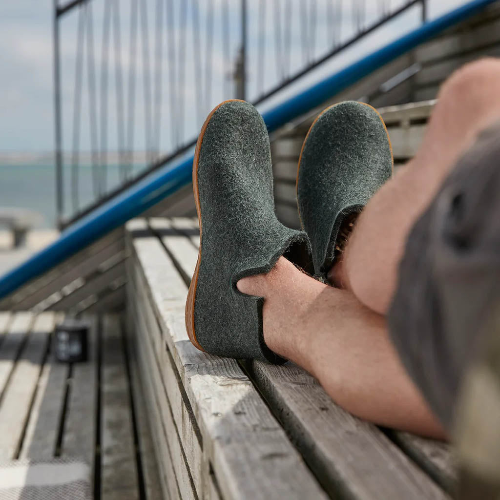 Boot with Natural Rubber Sole Glerups Outdoor Slipper Boots