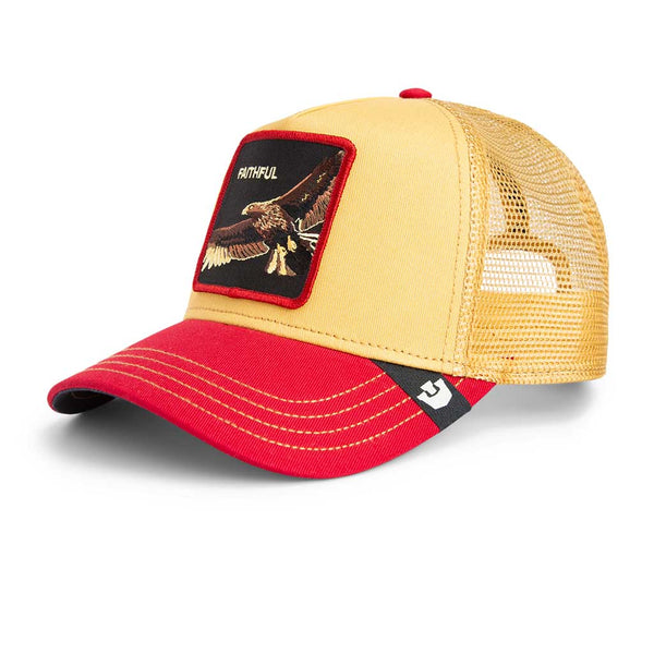 The Faithful Eagle Trucker Hat Goorin Bros. 101-2282-GLD02 Caps & Hats One Size / Gold/Red