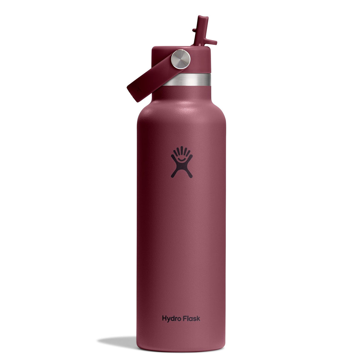 21 oz Standard Mouth w/ Flex Straw Cap Hydro Flask S21CFS674 Water Bottles 21 oz / Burgundy
