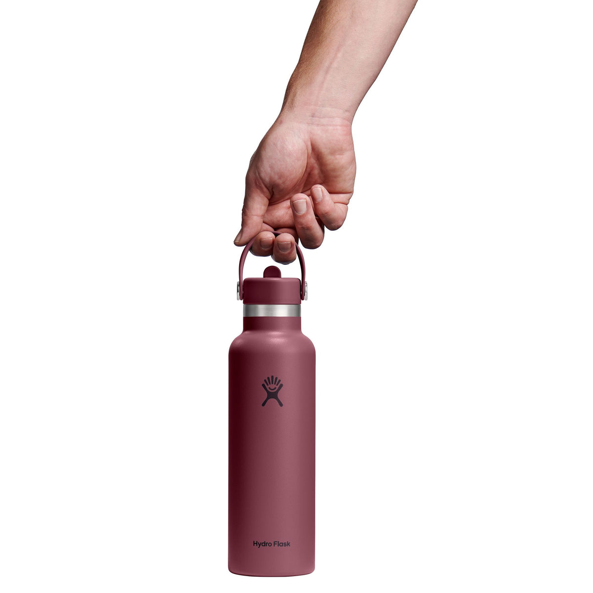 21 oz Standard Mouth w/ Flex Straw Cap Hydro Flask S21CFS674 Water Bottles 21 oz / Burgundy