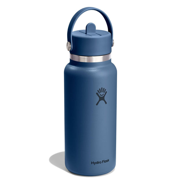 32 oz Wide Mouth w/ Flex Straw Cap Hydro Flask W32CFS384 Water Bottles 32 oz / Harbor Blue