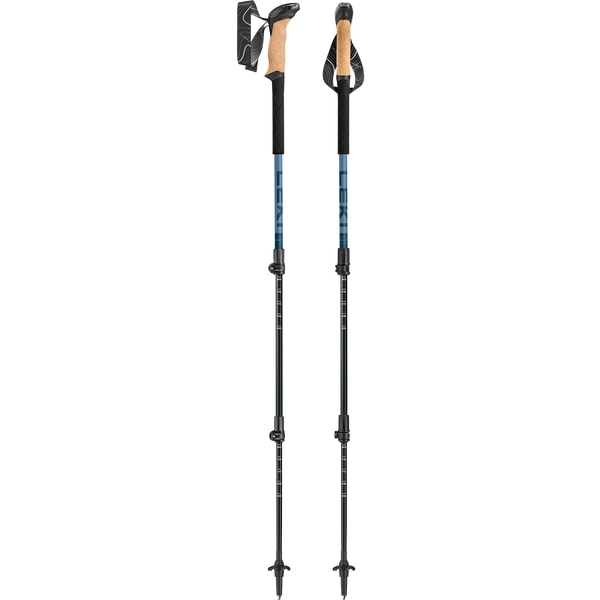 Makalu Cork Lite (Pair) Leki 656210893S Walking Poles 100-135cm / Dark Stone Blue