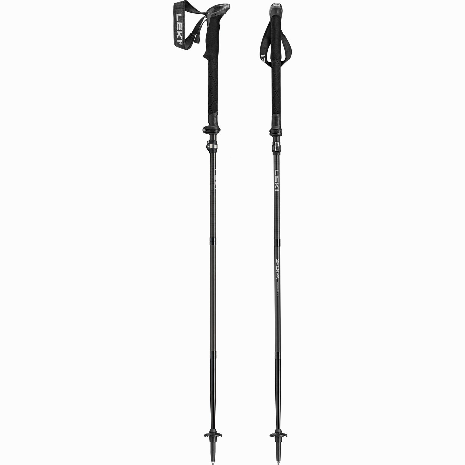 Sherpa FX Carbon Strong (Pair) Leki 65629801 Walking Poles 120 - 140 cm / Black Natural Carbon/Light Anthracite