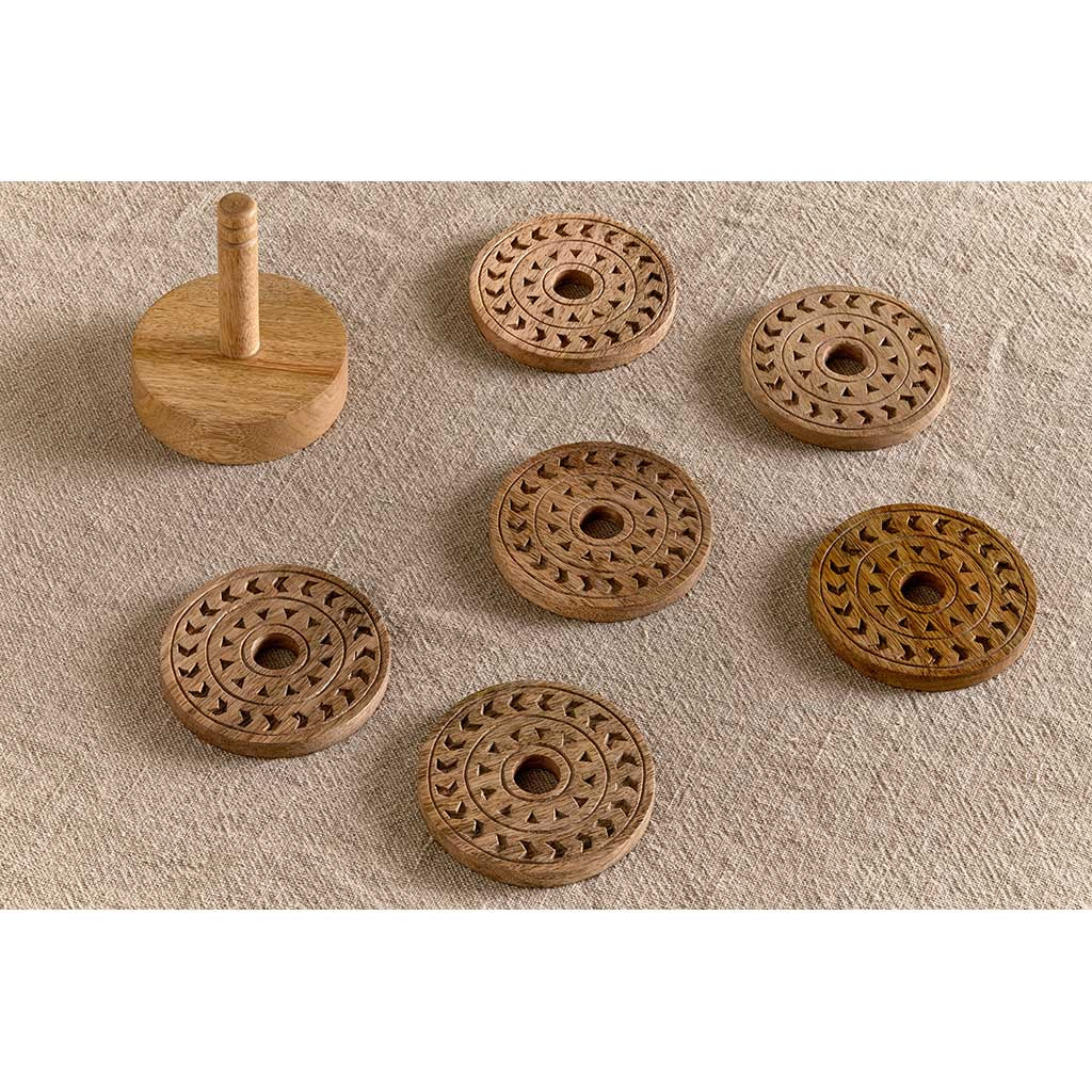 Anali Mango Wood Coasters nkuku AM5801 Coasters Set of 6 / Mango Wood