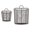 Inkollu Wall Hung Baskets nkuku IB7001 Baskets Set of 2 / Aged Brass