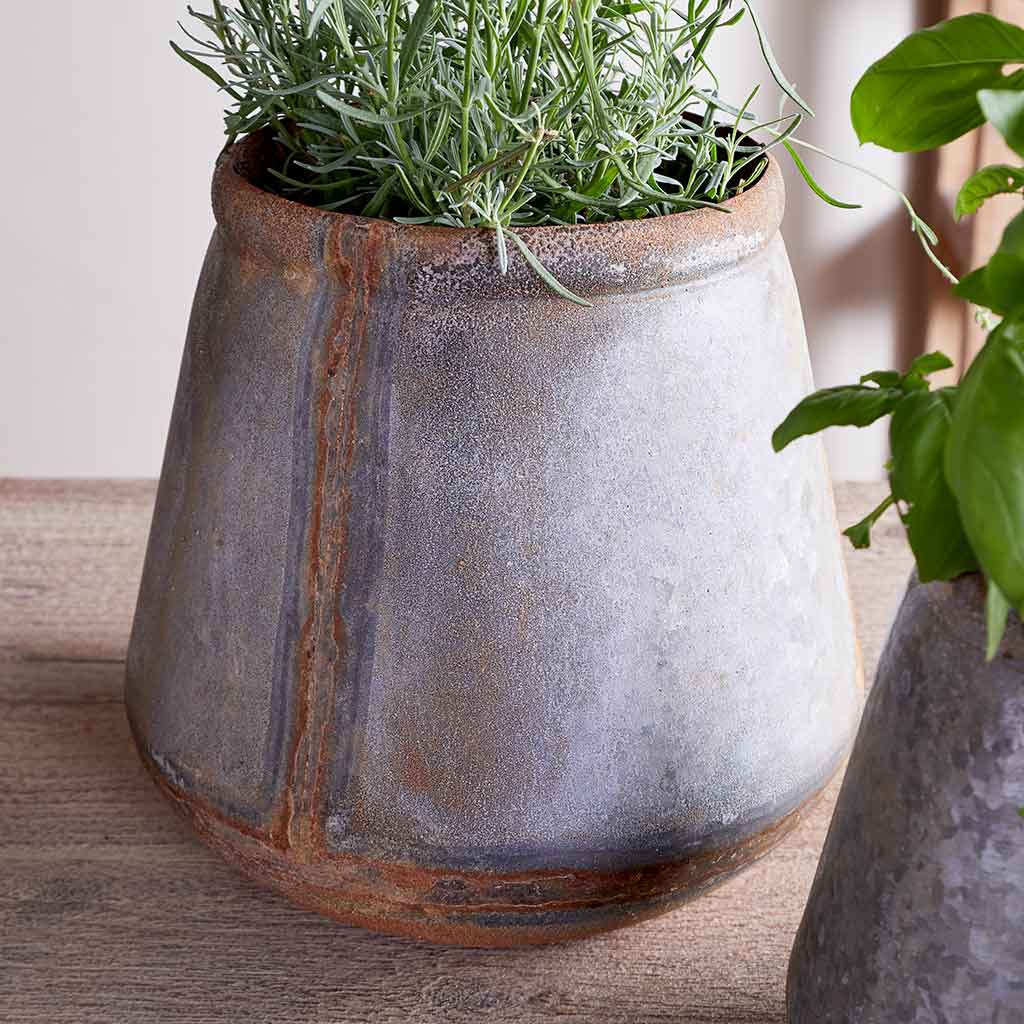 Mamba Outdoor Planter nkuku MP8402 Planters Large / Aged Zinc