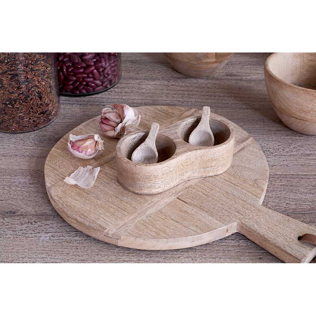 Milaku Mango Wood Salt & Pepper Server nkuku MS6001 Cooking Accessories One Size / Natural