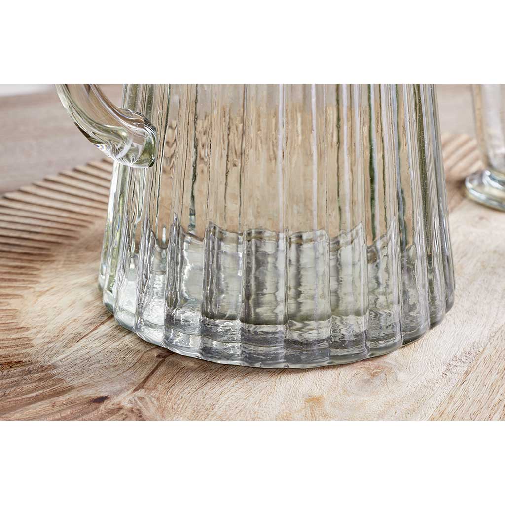 Minati Ribbed Glass Jug nkuku MJ2301 Jugs 2.5L / Clear