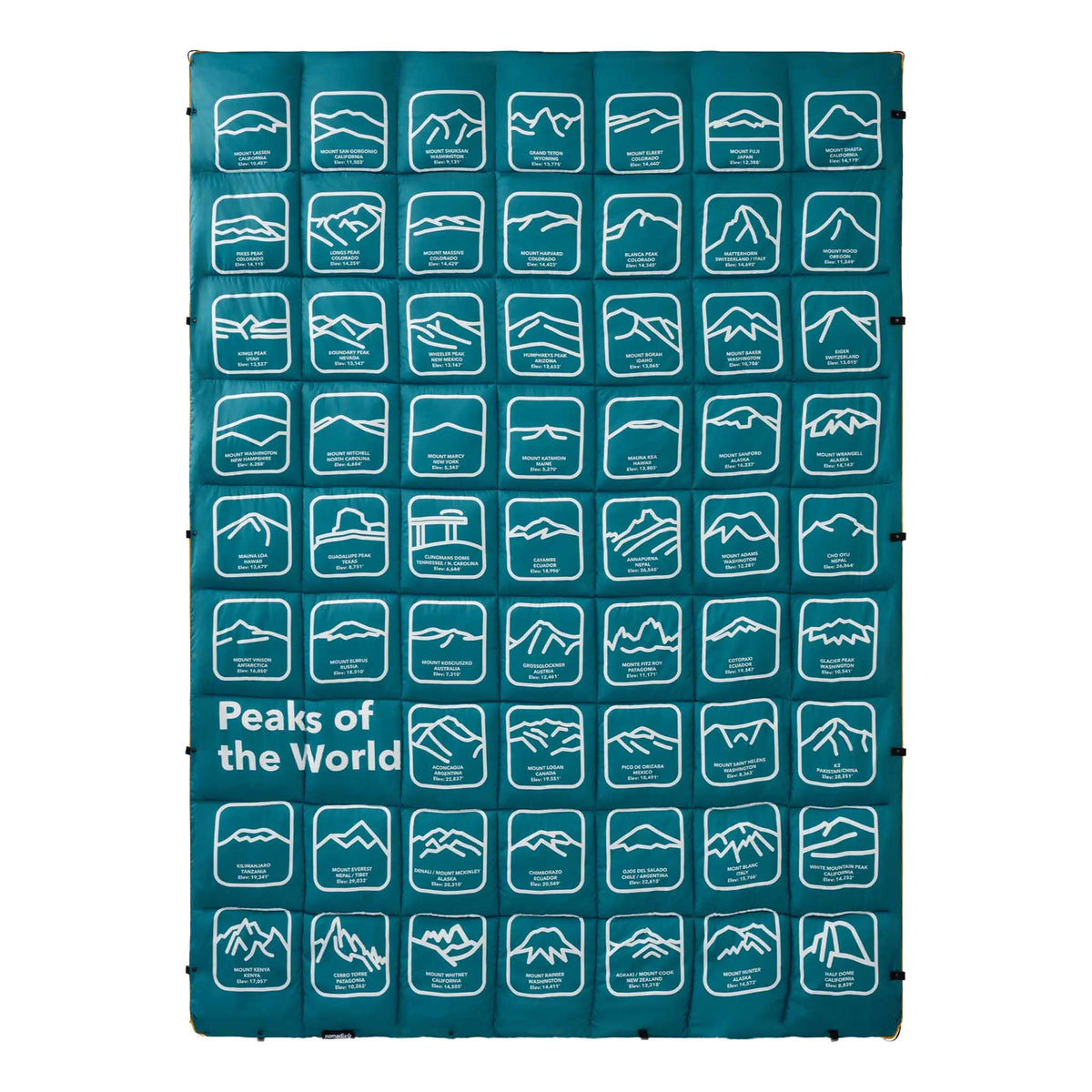 Graphene Puffer Blanket Nomadix GPB-PEWO-TEOC Blankets One Size / Peaks of the World Teal Ocean