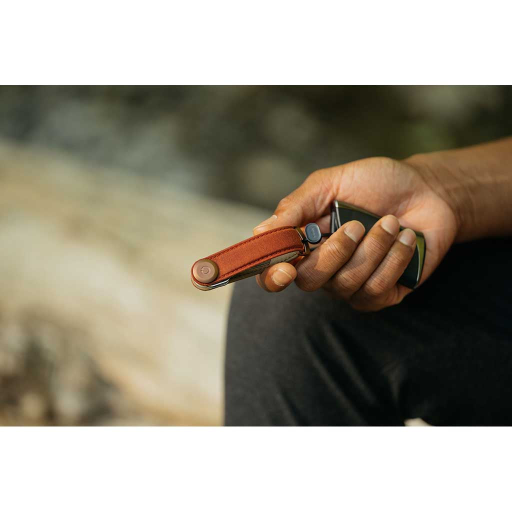 Waxed Canvas Key Organiser Orbitkey KWC2-BRD-107 Keyrings O/S / Brick Red