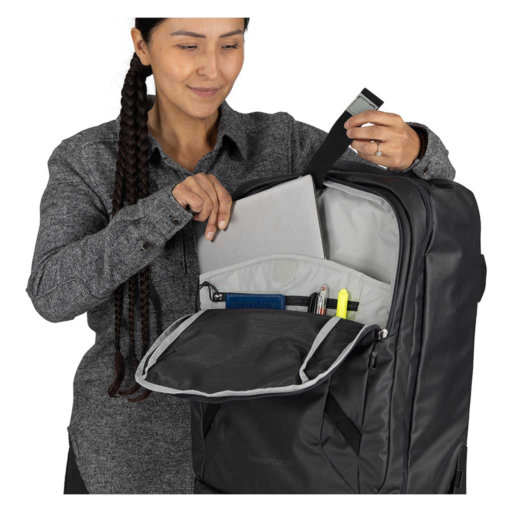 Transporter Wheeled Carry On Osprey 10006355 Wheeled Duffle Bags O/S / Raven Black/Black